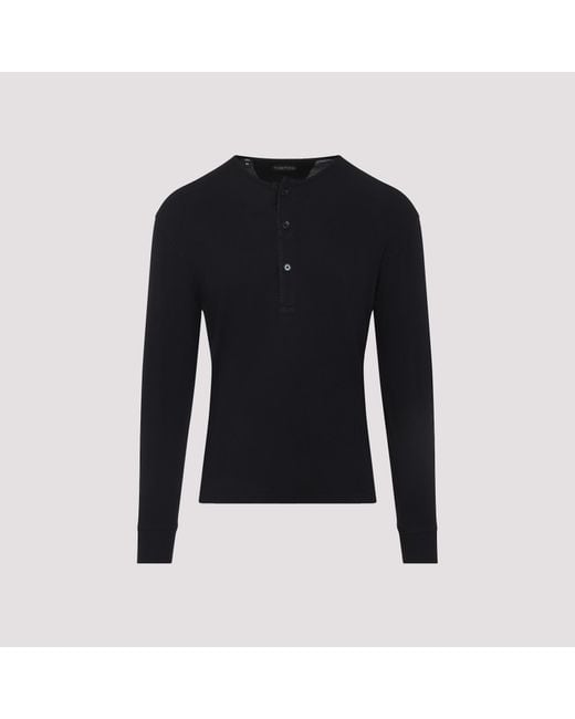 Tom Ford Blue Henley T-Shirt for men