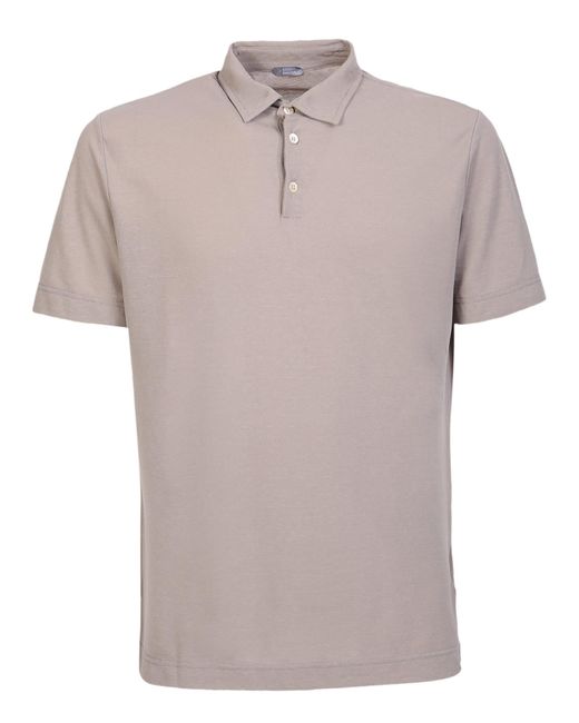 Zanone Natural Taupe Polo Shirt for men