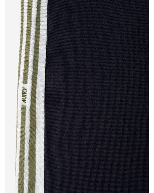Autry Blue Viscose Knit Jogging Pants Trousers for men