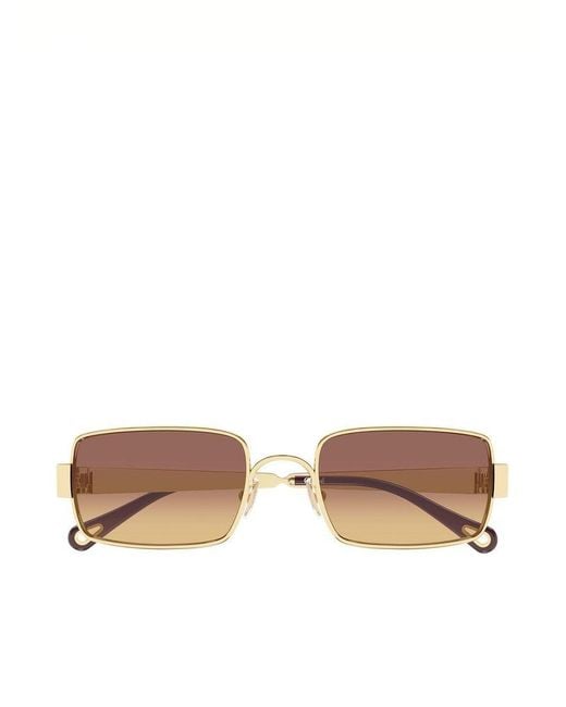 Chloé Brown Chloe Sunglasses Metal Eyewear