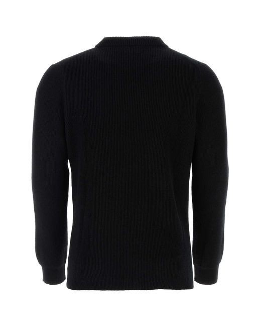 Johnstons Black Cashmere Sweater for men