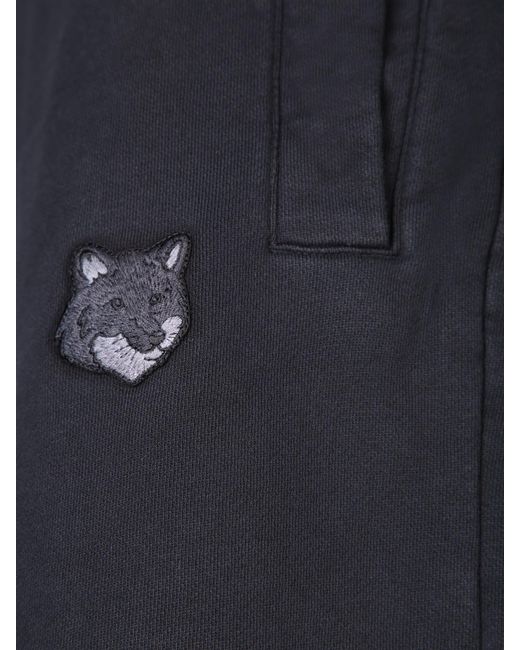 Maison Kitsuné Blue Bold Fox Head Trousers for men