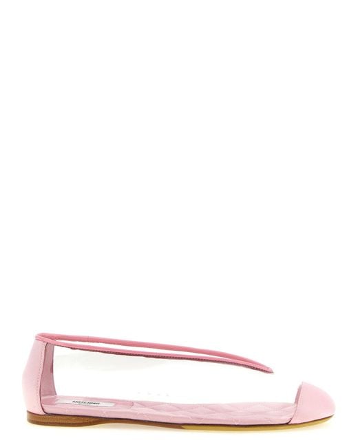 Moschino Pink Pvc And Satin Ballet Flat