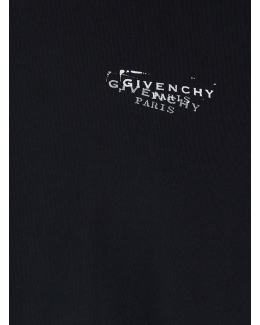 Givenchy Black Crew Neck T-Shirt With Logo On Front And Back for men
