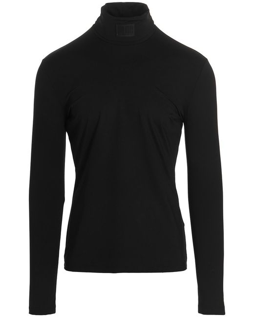 VTMNTS Black Logo Lycra Sweater Polyamide Elastane Sweater, Cardigans for men