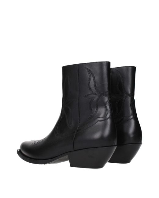 Céline Black Leather Ankle Boots