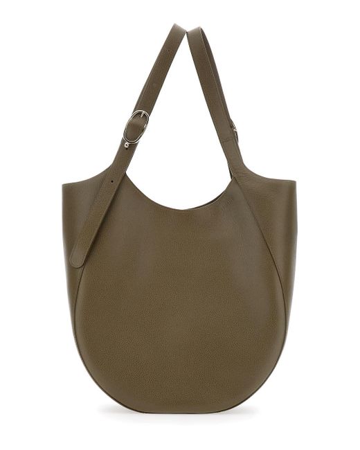 Longchamp Brown 'Le Foulonné' Xl Shoulder Bag With Two Top Handles And Buckle Closure