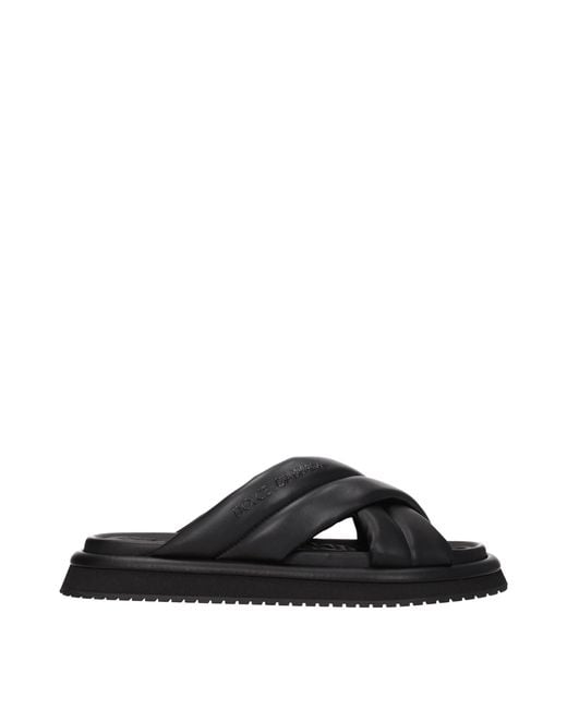 Dolce & Gabbana Black Leather Slipper for men