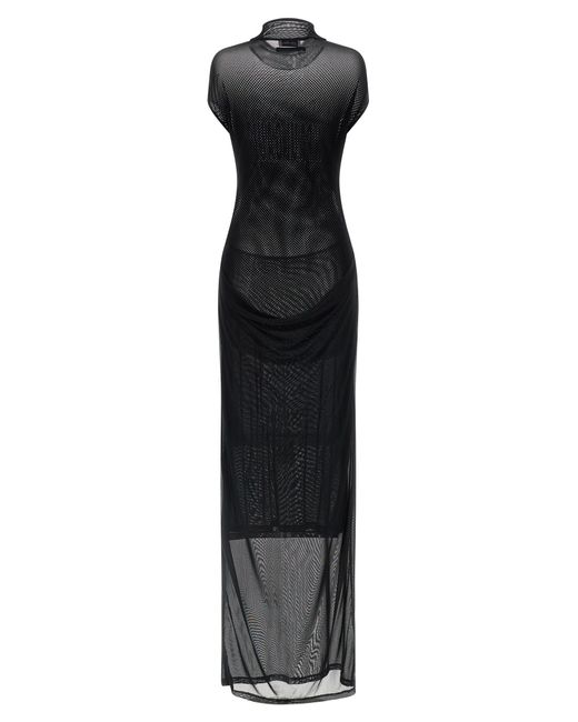 Jean Paul Gaultier Black Flocked Dress