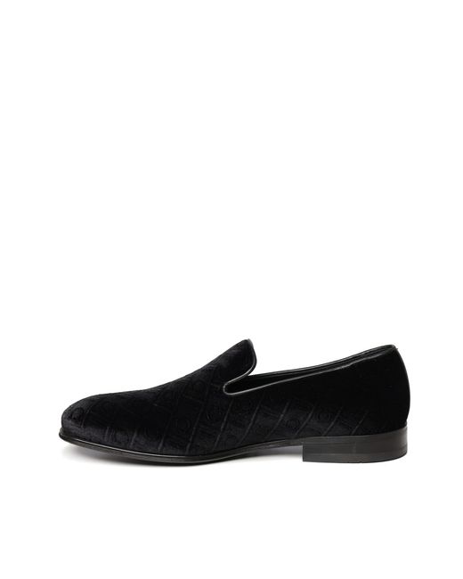 Ferragamo Black Velvet Loafers for men