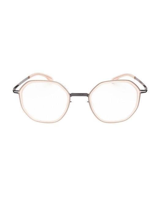 Ic! Berlin Brown Eyeglasses Round Full Rim, Shiny Aubergine Ice Tea Matte Frame And Clear Demo Lenses Lens Rajad0094H301