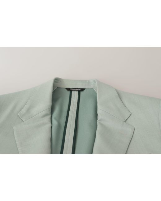 Dolce & Gabbana Gray Green Cashmere Blazer Jacket for men