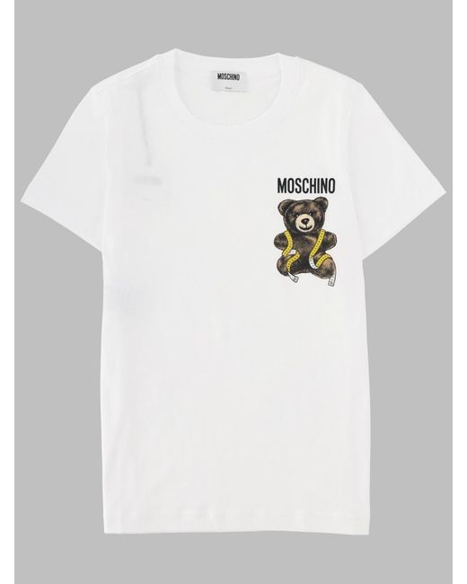 Moschino White T-Shirt Teddy Cotton T-Shirts