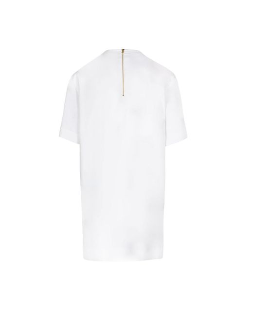 Moschino White Logo Printed T-shirt Mini Dress
