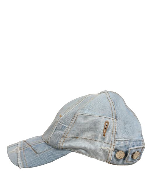 Dolce & Gabbana Blue Patchwork Cotton Denim Baseball Cap Hat for men
