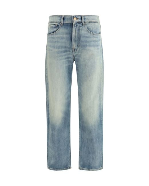 7FOR Blue Easy Straight Jeans Cotton; Elastane for men