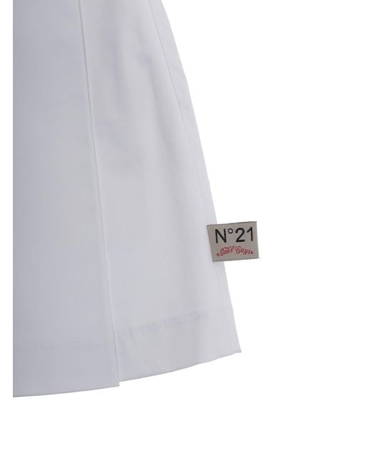 N°21 White Skirt With Pleats, Cotton