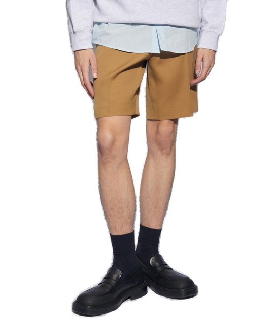 Lanvin Natural Pleat-Front Shorts for men