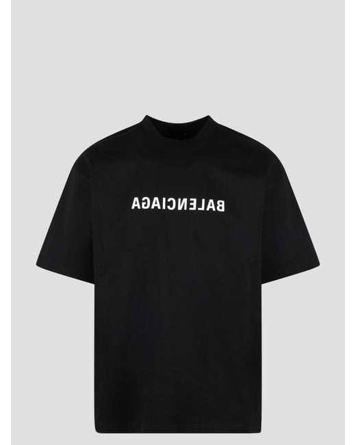 Balenciaga Black Mirror Medium Fit T-shirt for men
