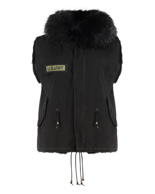 As65 Black Sleeveless Jacket