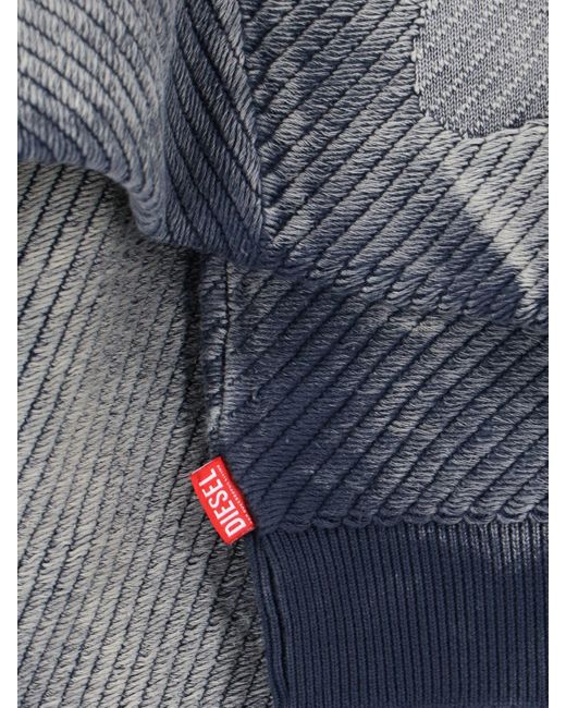 DIESEL Gray Frayed Sweater for men