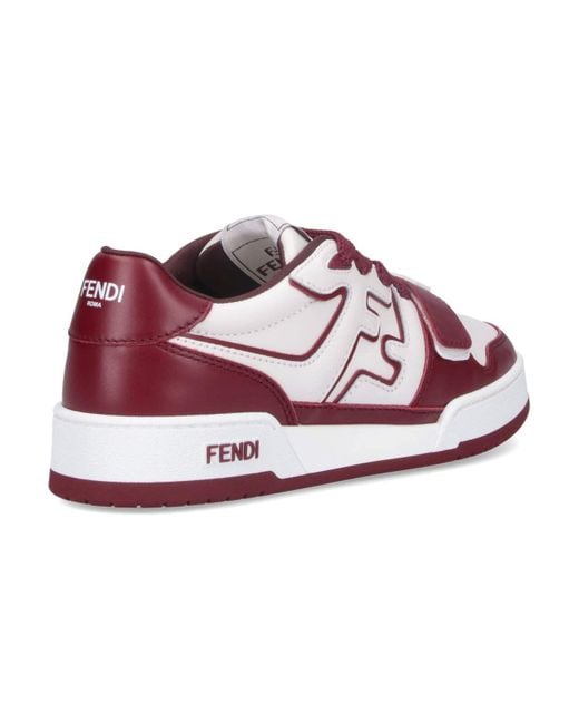 Fendi Red Match Low-Top Sneakers