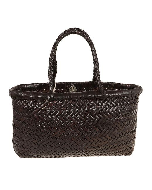 Dragon Black Mini Flat Gora Basket Ss26 23X17X6 Cm Calf Leather Borsa