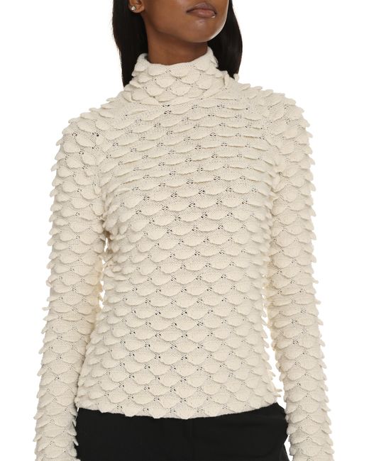 Bottega Veneta White Wool Turtleneck Sweater