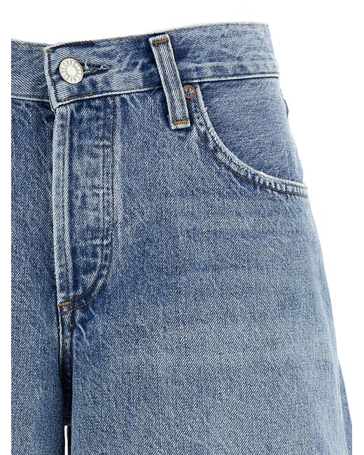 Agolde Blue 'Baggy V-Short' Bermuda Shorts
