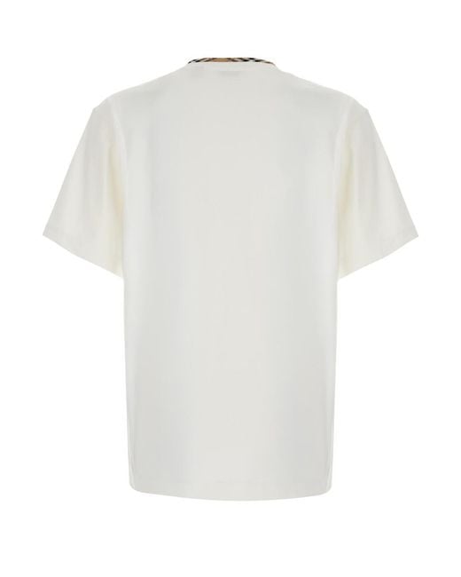 Burberry White T-Shirt Ryan Cotton T-Shirts for men