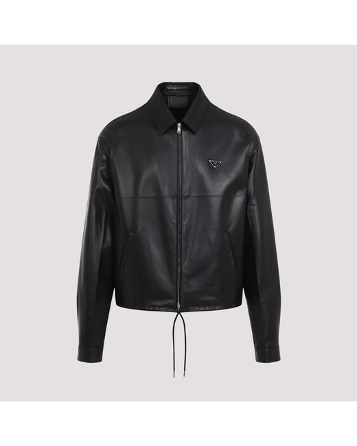 Prada Black Lamb Leather Jacket for men