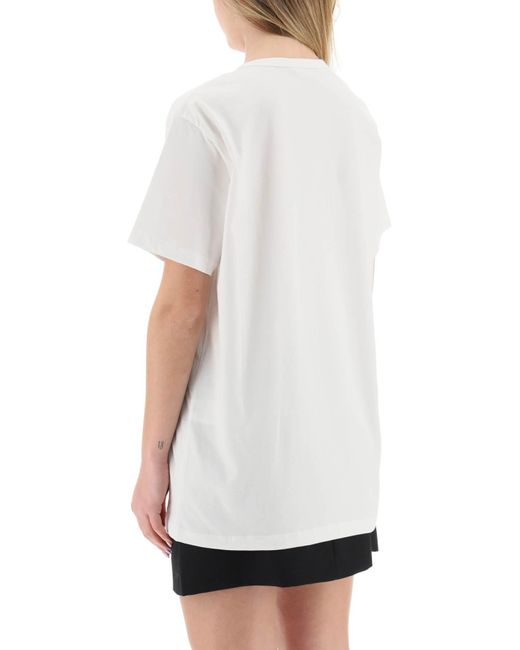 N°21 White N.21 Oversized T-shirt With Logo Print