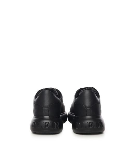 Philipp Plein Black Hexagon Low Top Sneakers for men
