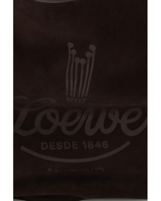 Loewe Black Hobo Shoulder Bag Roomy Suede Calfskin Calf Leather for men