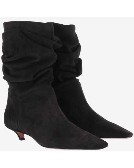 AMINA MUADDI Black Boots Jamie Suede Leather