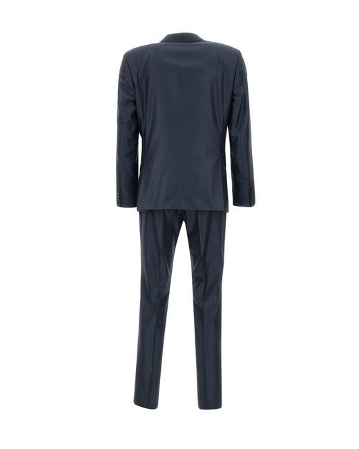 Boss Blue Fresh Wool And Silk Two-Piece Suit for men