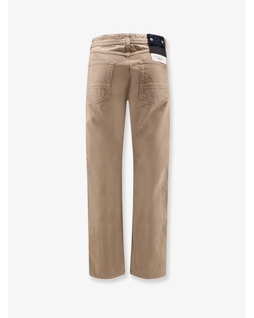 Stone Island Natural Denim Trousers With Logo Patch Cotton for men