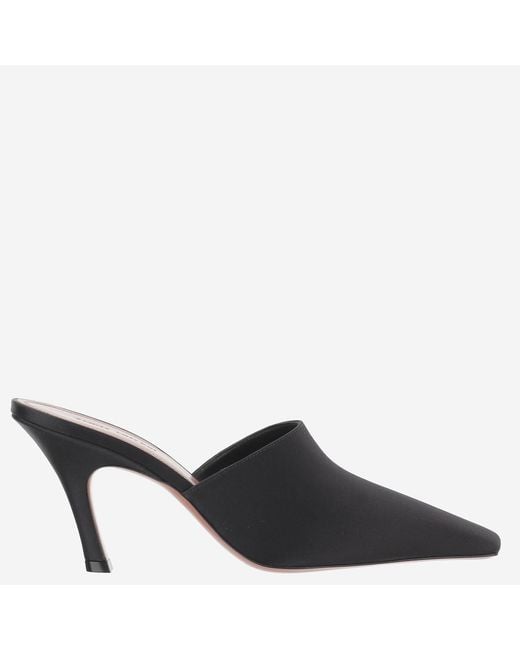 AMINA MUADDI Black Mules Jamie Satin