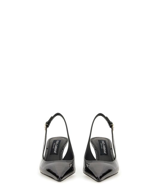 Dolce & Gabbana Black Leather Slingback Shoe