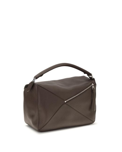 Loewe Brown Shoulder Bag Large Puzzle Calfskin Calf Leather for men