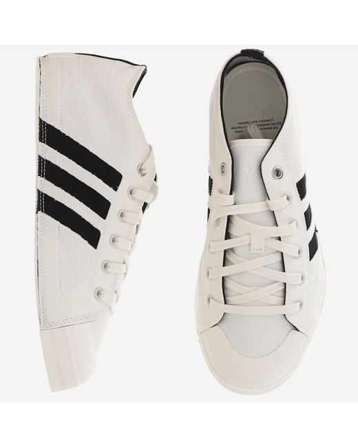 Adidas White Y-3 Nizza Lo Sneakers Fabric Trainers for men