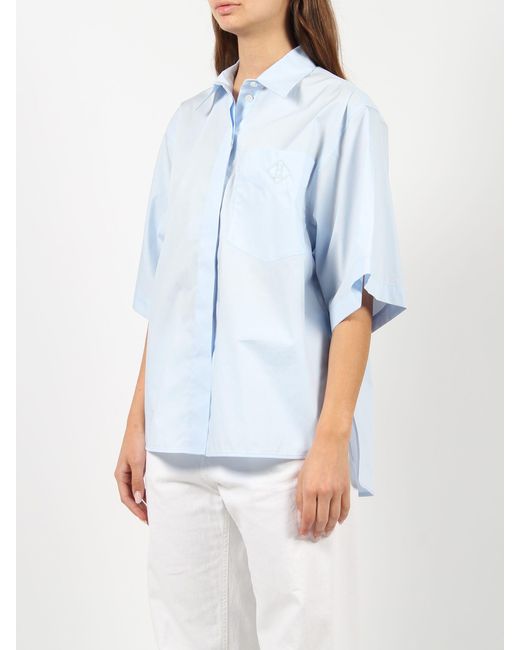 Herno Blue Cotton Short-Sleeved Shirt