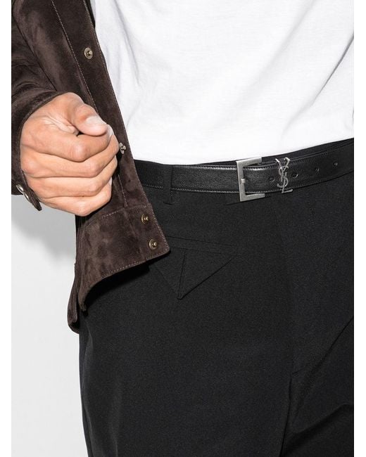 Saint Laurent Black Cassandre Belt for men