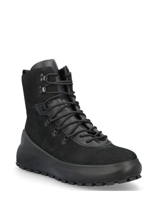 Stone Island Black Round-toe Lace-up Ankle Boots for men