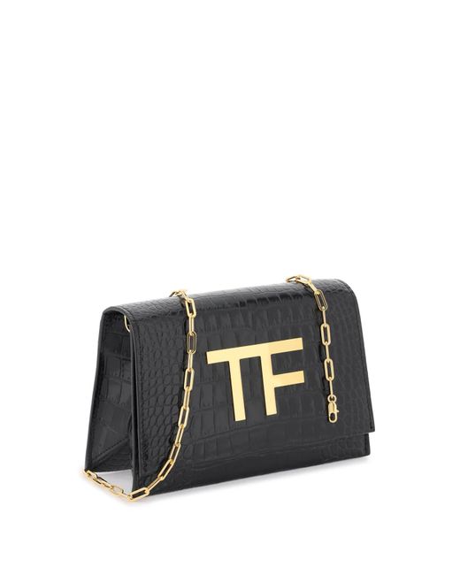 Tom Ford Black Evening Mini Bag Tf Logo