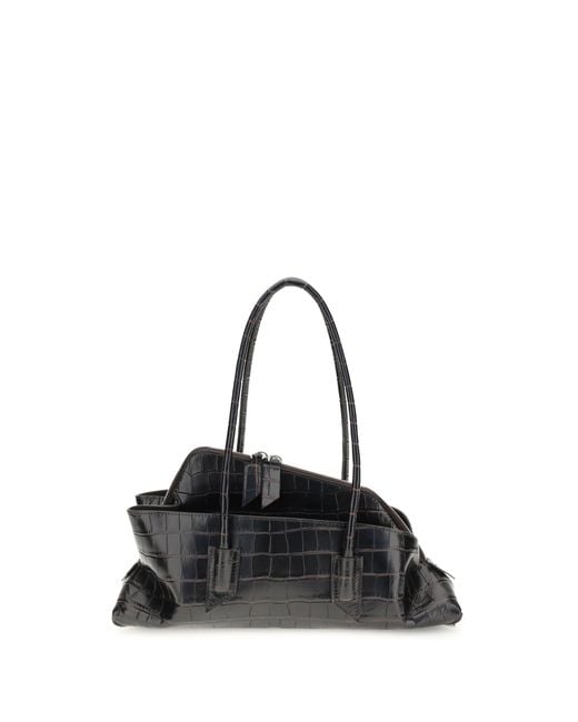 The Attico Black Small La Passeggiata Shoulder Bag Calf Leather Bos Taurus