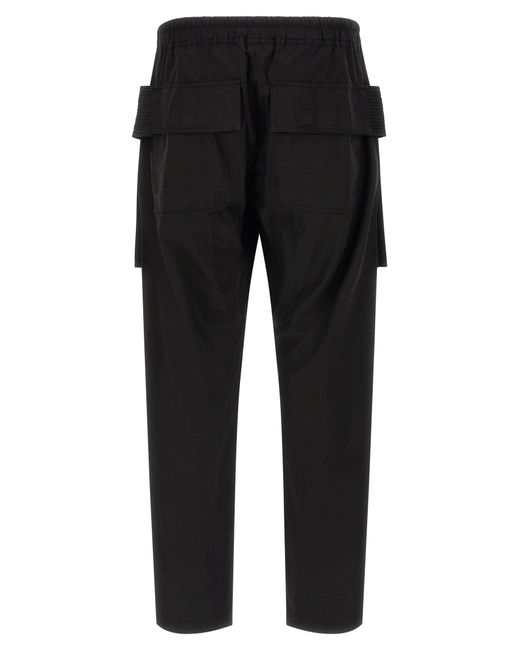 Rick Owens Black 'Creatch Cargo Drawstring' Pants for men