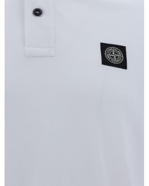 Stone Island White Polo Shirt for men