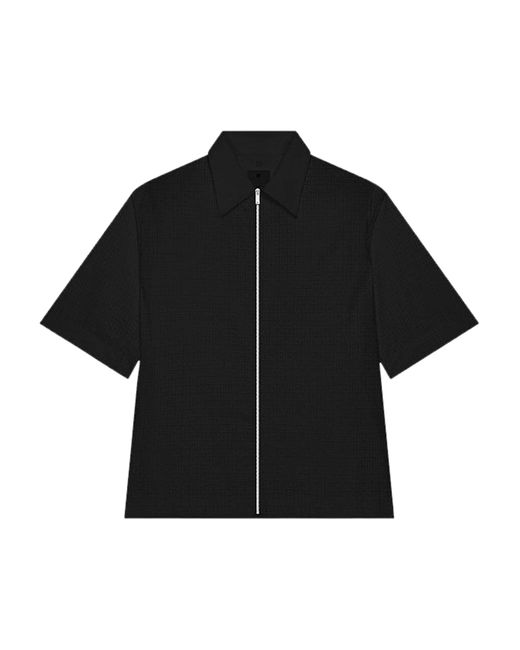 Givenchy Black Short Sleeves Boxy Fit Zipped Shirt for men