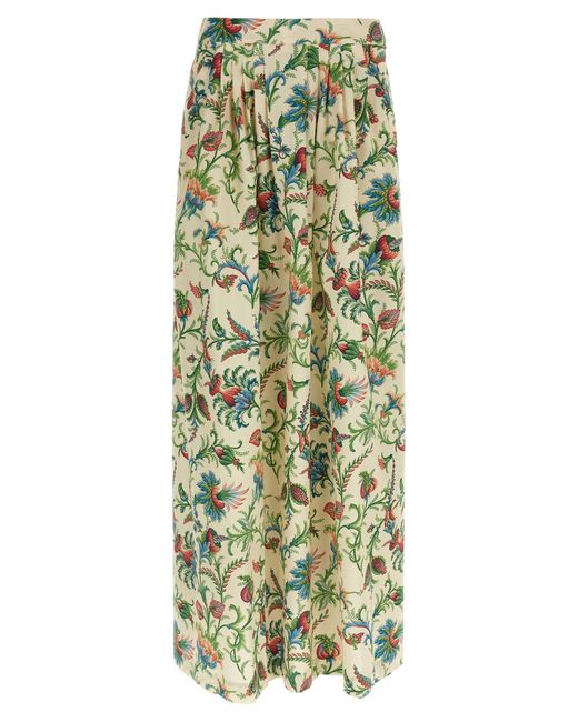 Etro Green Floral Pattern Skirt